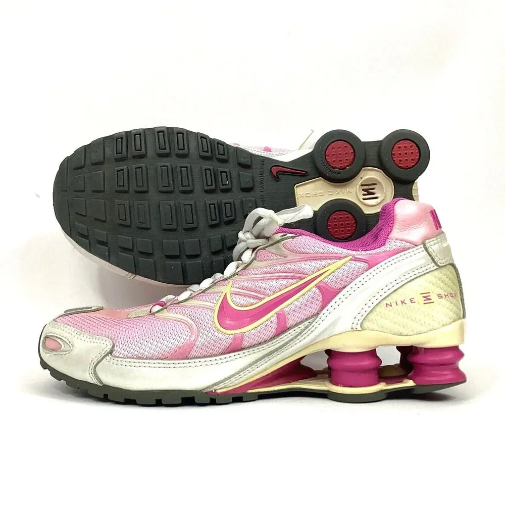 Nike Running Shox - Youth Size 3.5 - Pink/Silver Sneakers - 2007 - 318096-661